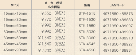 スタンプキット 価格表
